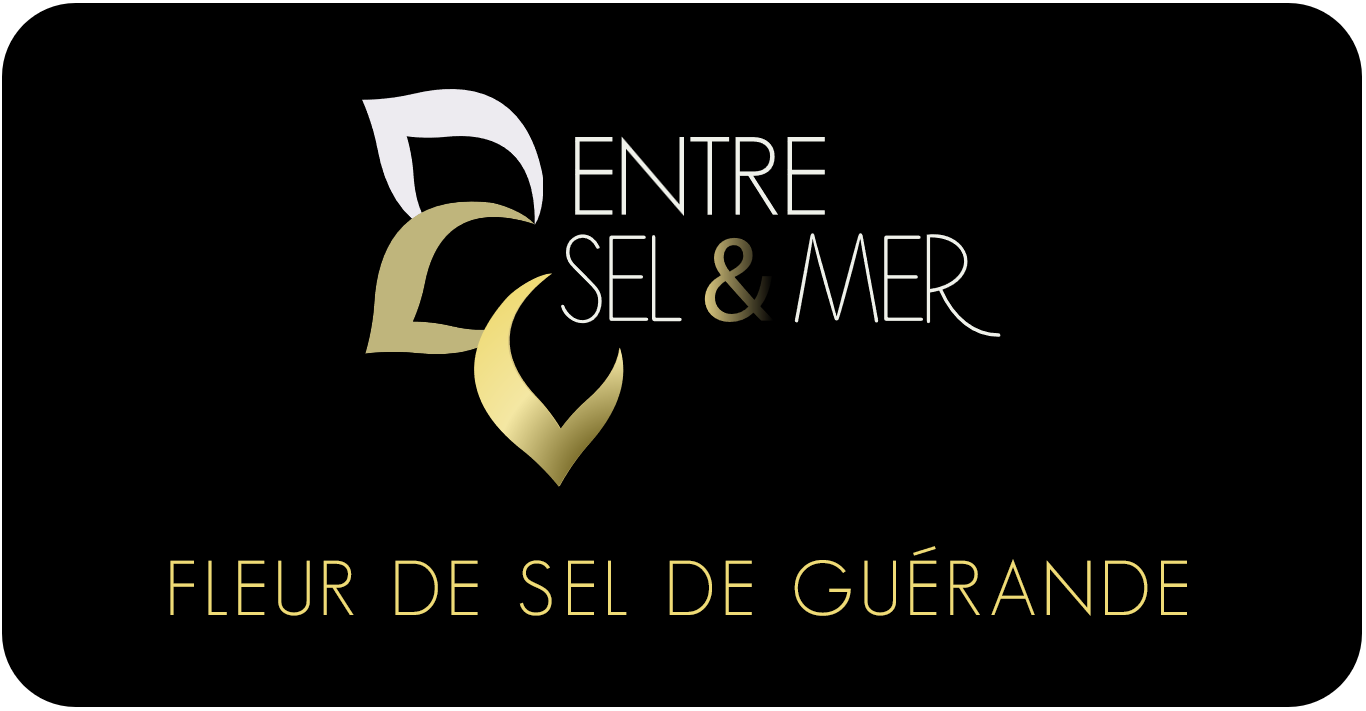 Logo de la marque "Entre Sel & Mer" représentant la fleur de sel de Guérande conditionnée dans les pots "Entre Sel & Mer", au sein de l'ESAT le Tremplin de l'Atlantique, (VYV3 Pays de la Loire - Saint Nazaire / Guérande)
